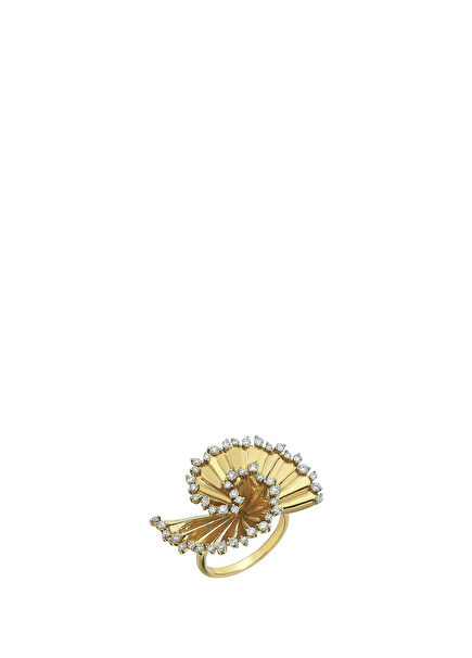 Wave Diamonds Women's Gold Ring